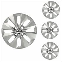 Jogo Calota Aro 14 Gol Voyage G5 G6 2013 Volkswagen + Emblema Resinado