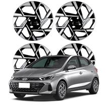 Jogo Calota Aro 14 Hyundai HB20/ HB20S 2024 Cubo Baixo Preto/ Prata 201CB-PBP-U