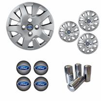 Jogo Calota Aro 14 Ka Hatch Sedan 2019 à 2020 Ford + Emblema Resinado + Tampa Ventil Cromada Jogo Calota Aro 14 Ka Hatch Sedan 2019 à 2020 Ford + Emblema Resinado + Tampa Ventil Cromada