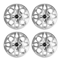 Jogo Calota Aro 14 Ka Sedan 2015 2016 2017 Emblema Resinado Preto