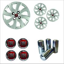 Jogo Calota Aro 14 Palio Attractive 2012 2013 Fiat + Emblema Resinado + Tampa Ventil Cromada Jogo Calota Aro 14 Palio Attractive 2012 2013 Fiat + Emblema Resinado + Tampa Ventil Cromada