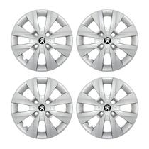 Jogo Calota Aro 14 Peugeot 206 207 208 Prata + Emblema Resinado Preto Jogo Calota Aro 14 Peugeot 206 207 208 Prata + Emblema Resinado Preto