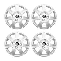Jogo Calota Aro 14 Peugeot 206 207 307 2010 Até 2016 Prata