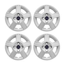 Jogo Calota Aro 14 Prata Ford Fiesta Hatch Sedan 2008 2009 2010
