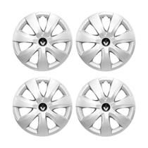 Jogo Calota Aro 14 Pressão Sandero Logan Clio Prata Emblema