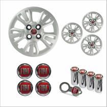 Jogo Calota Aro 14 Uno Way 2011 2012 Fiat + Emblema Resinado + Tampa Ventil Antifurto Jogo Calota Aro 14 Uno Way 2011 2012 Fiat + Emblema Resinado + Tampa Ventil Antifurto