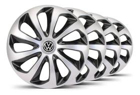 Jogo Calota Aro 14 Velox Vw Voyage G4 G5 G6 G7 Prata Preta