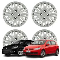 Jogo Calota Aro 14 VW Gol Voyage 2009-2012 Cubo Alto Prata