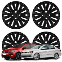 Jogo Calota Aro 14 VW Gol Voyage Saveiro 09-11 Cubo Alto Preto