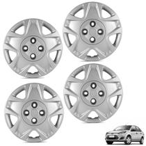 Jogo calota aro 14p prata mod fiesta hatch/sedan 2011/2012 - general car - kit-61104