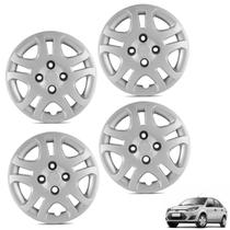 Jogo calota aro 14p prata mod fiesta hatch/sedan 2011/2013 - general car - kit-61105