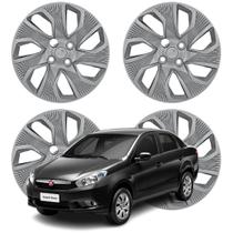 Jogo Calota Aro 15" Fiat Grand Siena 2014-2015 Cubo Padrão Prata 214CP-PTA-U Jogo Calota Aro 15" Fiat Grand Siena 2014-2015 Cubo Padrão Prata 214CP-PTA-U