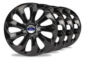 Jogo Calota Aro 15 Ford Kit Carlota Novo Ka New Fiesta Focus Preto