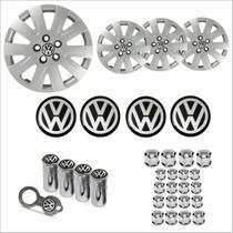 Jogo Calota Aro 15 Fox SpaceFox Polo 2010 2011 + Emblema Resinado + Tampa Ventil + Capa Parafuso