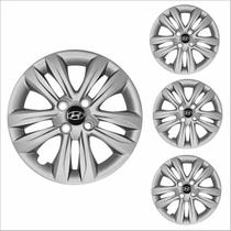Jogo Calota Aro 15 HB20 Hatch Sedan 2016 à 2018 Hyundai + Emblema Resinado Jogo Calota Aro 15 HB20 Hatch Sedan 2016 à 2018 Hyundai + Emblema Resinado