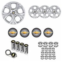 Jogo Calota Aro 15 Onix Prisma 2021 Chevrolet GM + Emblema Resinado + Tampa Ventil + Capa Parafuso