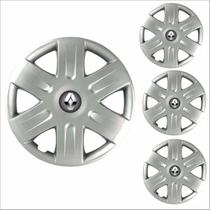 Jogo Calota Aro 15 Sandero Logan Scénic 2008 à 2011 Renault + Emblema Resinado