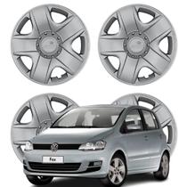 Jogo Calota Aro 15" VW Fox 2009-2010 Fixação por Pressão Prata