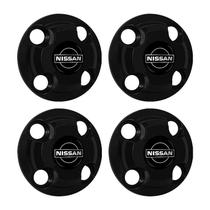 Jogo Calota Central New Cap Preto Nissan March Livina Sentra Versa
