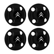 Jogo Calota Central Roda De Ferro New Cap emblema resinado Citroen C3 C4 Preto Jogo Calota Central Roda De Ferro New Cap emblema resinado Citroen C3 C4 Preto