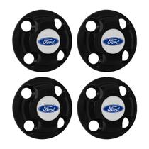 Jogo Calota Central Roda Ferro New Cap Ford Fiesta Ka Escort Preto