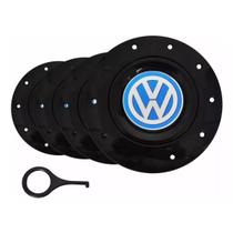 Jogo Calota Centro Roda Ferro Amarok Aro 13 E 15 4 Furos Preto Emb Vw Azul