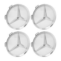 Jogo Calota Centro Tampa Roda Mercedes Sprinter Classe A Prata C/ Cromada
