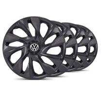 Jogo Calota DS4 Unicolor Aro 13 Preta Fosca VW Pointer