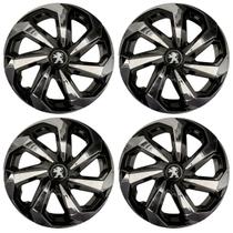 Jogo calota esportiva 14 spider preta crome 206 207 208 307 Jogo calota esportiva 14 spider preta crome 206 207 208 307