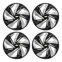 Jogo Calota Esportiva Aro 14 Nitro Black Silver GM Corsa Celta Montana Prisma