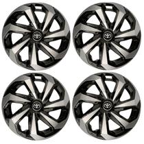 Jogo calota esportiva aro 14 spider preta prata etios yaris