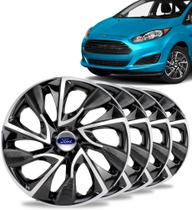 Jogo Calota Esportiva Ds4 Aro 14 Black Silver Ford Fiesta Ka