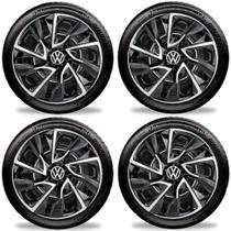 Jogo Calota Esportiva Ds4 Aro 14 Black Silver Vw Gol Fox