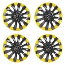 Jogo Calota Esportiva Universal Flap Black Yellow aro 13