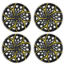 Jogo Calota Esportiva Universal Moove Black Yellow Aro 13