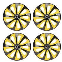 Jogo Calota Esportiva Universal Velox Black Yellow Aro 13 Jogo Calota Esportiva Universal Velox Black Yellow Aro 13