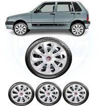 Jogo Calota Esportiva Velox Prata Fiat Uno Aro 13