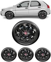 Jogo Calota Esportiva Velox Preto Fiat Uno Aro 15