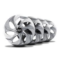 Jogo Calota Evolution Silver Aro 14 Elitte c/Emblema Hyundai Jogo Calota Evolution Silver Aro 14 Elitte c/Emblema Hyundai