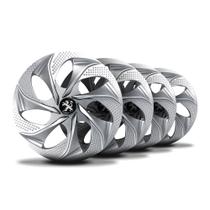 Jogo Calota Evolution Silver Aro 14 Elitte c/Emblema Peugeot