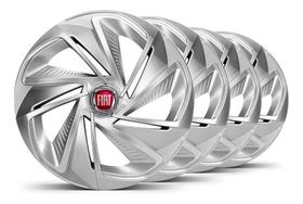 Jogo Calota Fiat Aro 14 Nitro Palio Mobi Argo Prata