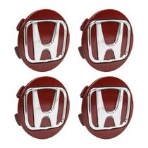 Jogo Calota Meio Roda Civic SI Rodas KRMAI R29 / R11 Vermelho Com Cromado