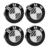 Jogo Calota Meio Roda Esportiva Mangels 58mm Emblema BMW Preto