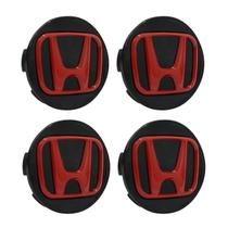 Jogo Calota Meio Roda Hrv Crv New Civic 69mm Preta/vermelha Jogo Calota Meio Roda Hrv Crv New Civic 69mm Preta/vermelha
