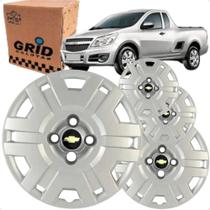 Jogo Calota Montana Aro 14 Parafuso Cubo Baixo Emblema Chevrolet