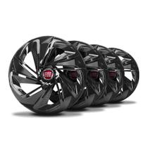 Jogo Calota Nitro Aro 13 Black Elitte c/Emblema Fiat Jogo Calota Nitro Aro 13 Black Elitte c/Emblema Fiat