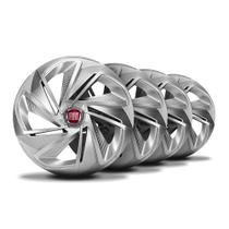 Jogo Calota Nitro Aro 13 Silver Elitte c/Emblema Fiat Jogo Calota Nitro Aro 13 Silver Elitte c/Emblema Fiat