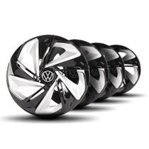Jogo Calota Nitro X Aro 13 Black Silver Elitte c/Emblema Vw