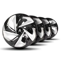 Jogo Calota Nitro X Aro 14 Black Silver Elitte c/Emb Citroen