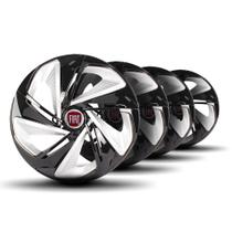 Jogo Calota Nitro X Aro13 Black Silver Elitte c/Emblema Fiat Jogo Calota Nitro X Aro13 Black Silver Elitte c/Emblema Fiat